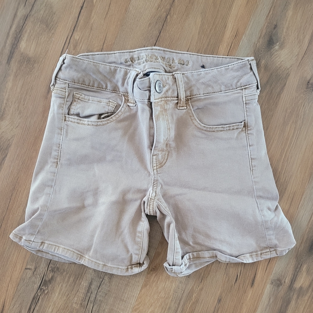 American Eagle Taupe Brown Denim Shorts